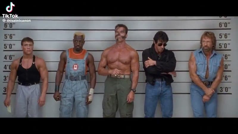 Action heroes lineup viral video example